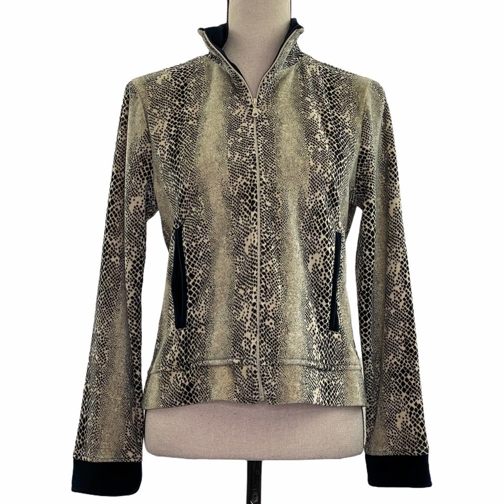 SNAKESKIN Print Long Sleeve Full Zip Jacket